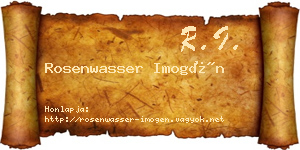 Rosenwasser Imogén névjegykártya
